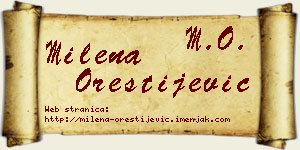 Milena Orestijević vizit kartica